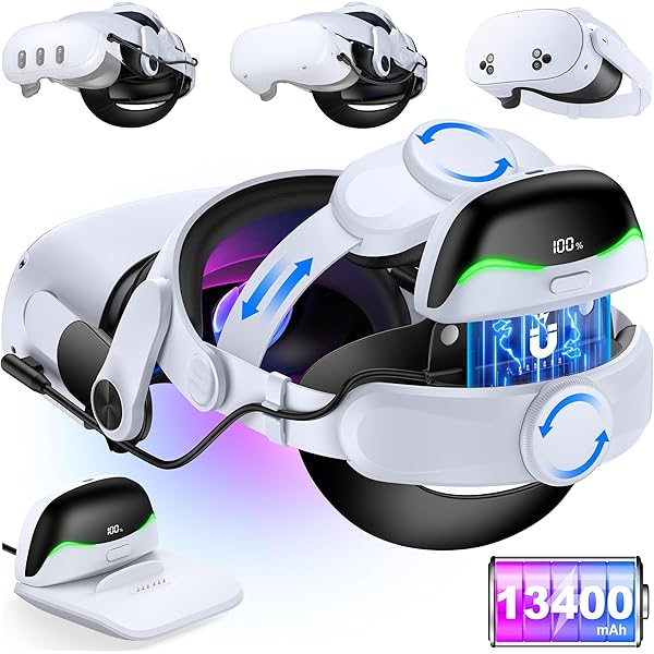 Amazon.com: Kawaye VR Headset Strap for Meta Quest 3S/3/2, 6700mAh
