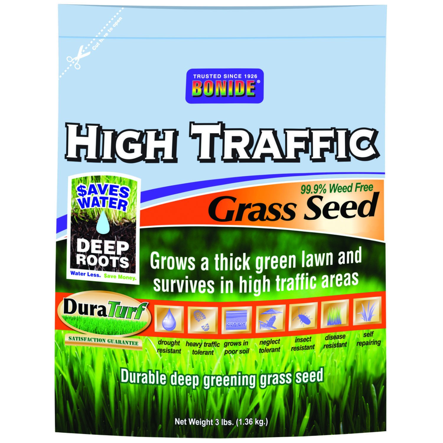 Bonide 60281 High Traffic Grass Seed, 3Pound Grass