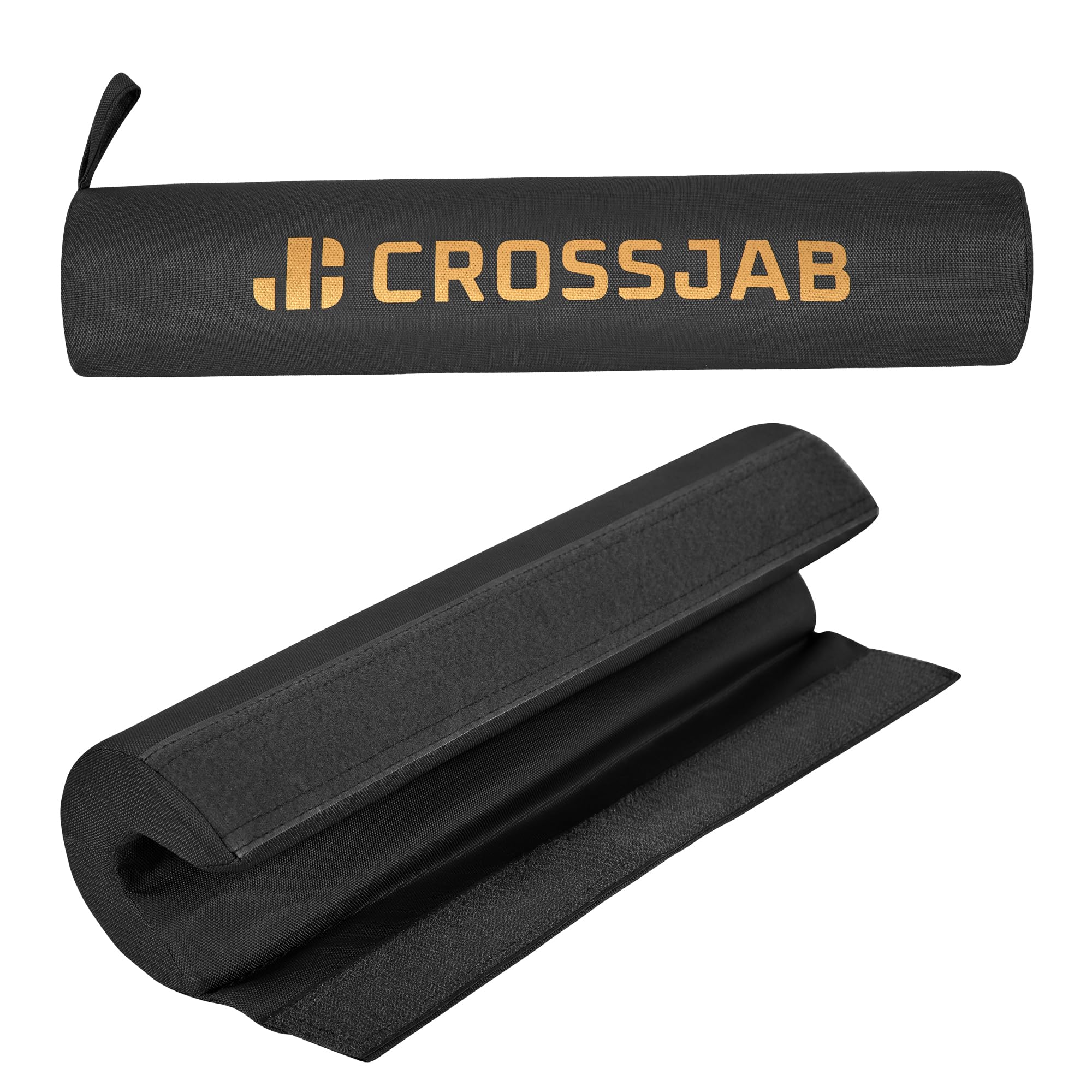 Crossjab Barbell Pad fits Standard and Olympic Bar Heavy Duty, Weightlifting, Squat, and Hip Thrust Pads with Secure Hook & Loop Fastener