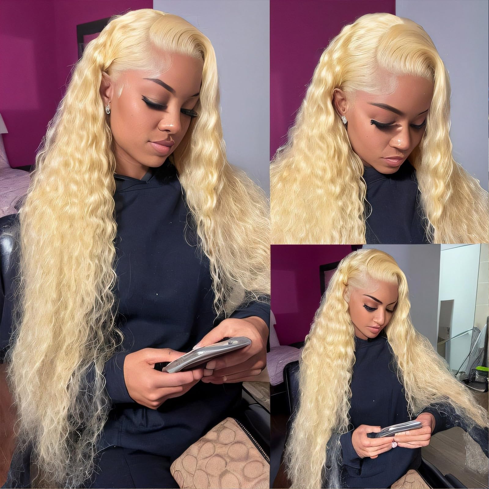 613 Lace Front Wig Human Hair 613 Blonde Deep Wave 13x6 HD Transparent Lace Front Wig Human Hair Pre Plucked Blonde Wig Human Hair with Baby Hair 180% Density for Women(30inches 613 13x6 Wig)