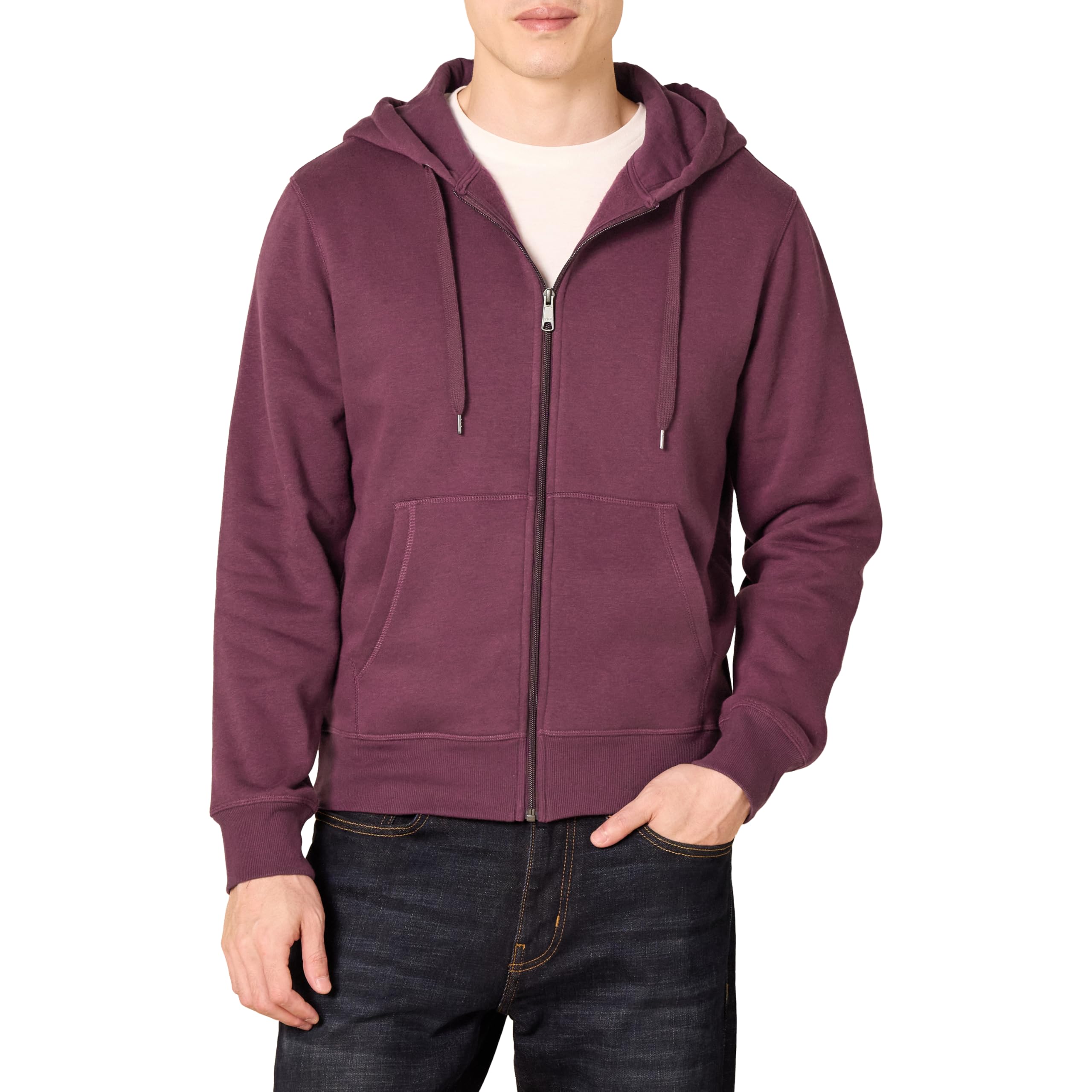Photo 1 of Amazon Essentials Men's Full-Zip Fleece Hoodie (Available in Big & Tall), Burgundy, Large