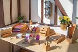 Osco Bamboo Desk Organiser 6 Compartments 1 Drawer - Natural Wood view 6