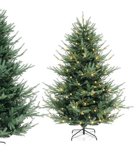 GYMAX GYM08609 Artificial Christmas Tree Hinged Xmas Tree Instruction