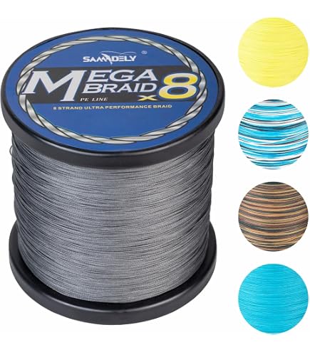 blue and white braided fishing line BLUEWING 8 Strands PE Braid Fishing Lines Thin Diameter & Abrasion Resistant Fishing String for Saltwater Fishing 15LBS 300YD : Sports & Outdoors Abu Garcia Ambassadeur Fishing making it ideal for Color:5 COLOR Pike & Predator
