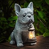 Qwifyu Solar Dog Outdoor Garden Statue with LED Light - Lawn Decor Dog Statue for Patio, Balcony, Yard Ornament - Unique Housewarming Gifts,Birthday Gifts,Garden Gift