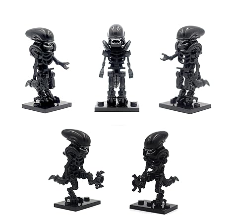 Magma Brick: ?Alien Mini Figur? inspiriert von XENOMORPH kompatibel mit LEGO Konstruktionsspielzeug 5 Stücke
