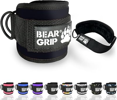 BEAR GRIP Ankle Straps for Cables with Fleece Design, Double D-Rings