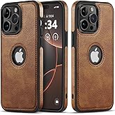 Razstorm Unique Design Luxury Leather Business Phone Case for iPhone 14 Pro Max Anti-Slip Scratch Resistant Ultra Slim Protective Case (2022,6.7”) (Brown)
