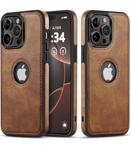 Casus Logo View Classic Slim Leather Case For IPhone 14 - Brown - View #5