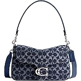 COACH Womens Soft Tabby Shoulder Bag In Signature Denim Deep Blue Multi One Size