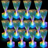 Amylove 16 Pcs Mini Fiber Optic Lamp Glow Party Favors, Clear, 6 Inch | Automatic Multicolor LED Light Table Centerpieces for Neno Wedding, Disco, Homecoming Dance, Bachelorette Decorations