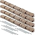 Beuta Landscape Edging | Garden Edging Border | Faux Stone Bricks for Lawn edging, Flower beds, Pathways & Yard Edging– 4 Packs | Each Section Has 6 Bricks 48"L x 4"W x 2.25"H | 12 Spikes |Sandstone