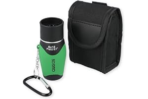 Carson MiniMight 6x18mm Pocket Monocular with Carabiner Clip, Green (MM-618CG)