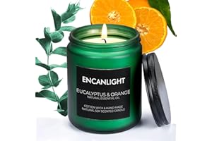 ENCANLIGHT Eucalyptus Orange Scented Candles, Soy Aromatherapy Candle, Natural Jar Candles - 13.6oz 45 Hours Burn for Home Decor, Relaxing SPA, Stress Relief, Men and Women Gifts