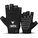WFX Tough Fingerless Performance Gloves Protection Work Gloves, Padded Palm, Half-Finger Non-Slip Working Men Women