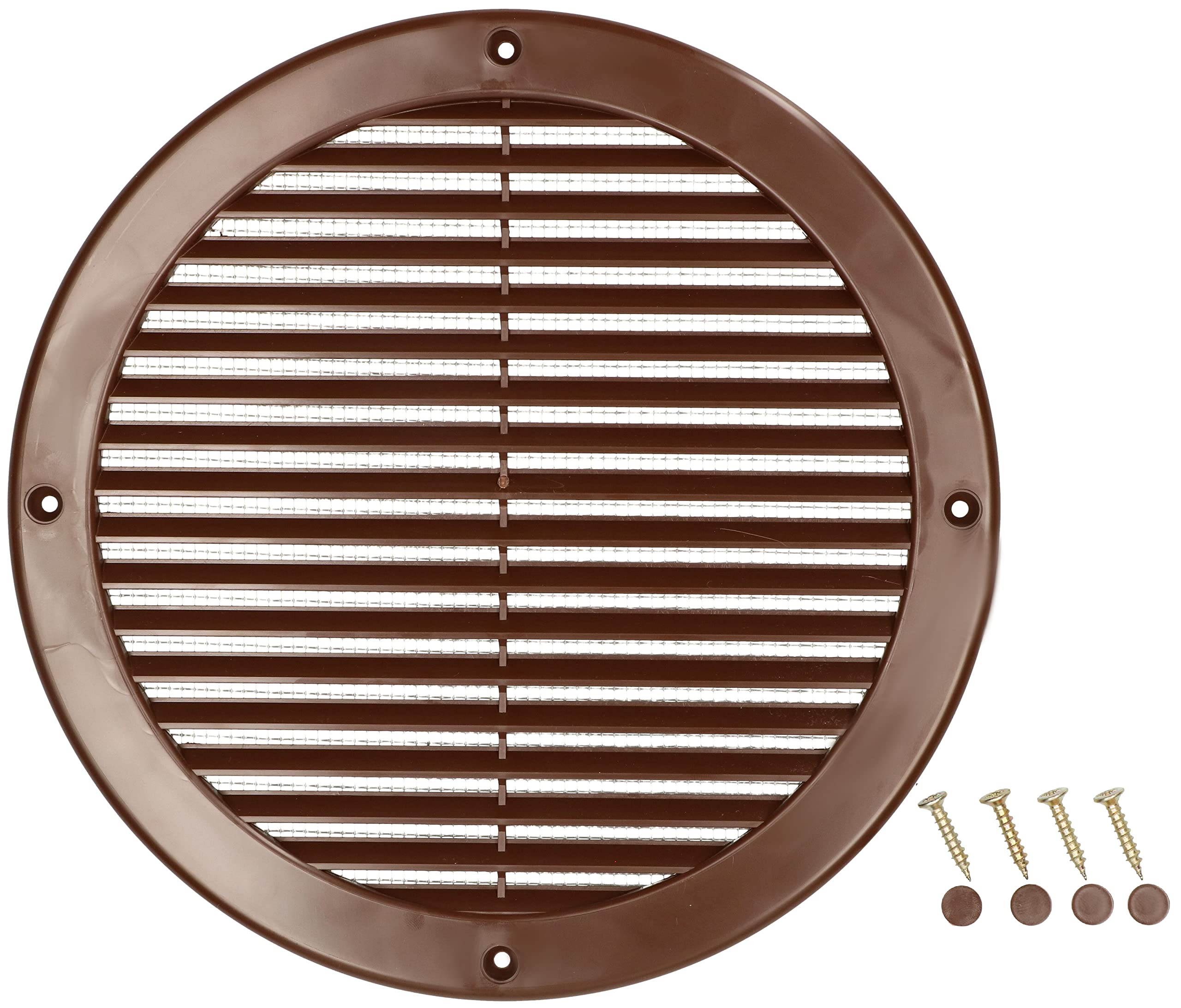KOTARBAU® Ventilation Grille Round Fi 200 mm Brown with Insect Screen