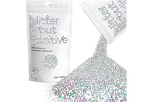 Hemway Glitter Grout Additive add Sparkle to Mosaic Tiles, Bathrooms, Wet Rooms, Kitchens, Tiled Based Rooms and Cement Based Grouts 100g / 3.5oz - Silver Holographic