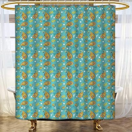 Amazon Com Anhounine Paisley Shower Curtains Fabric Extra Long