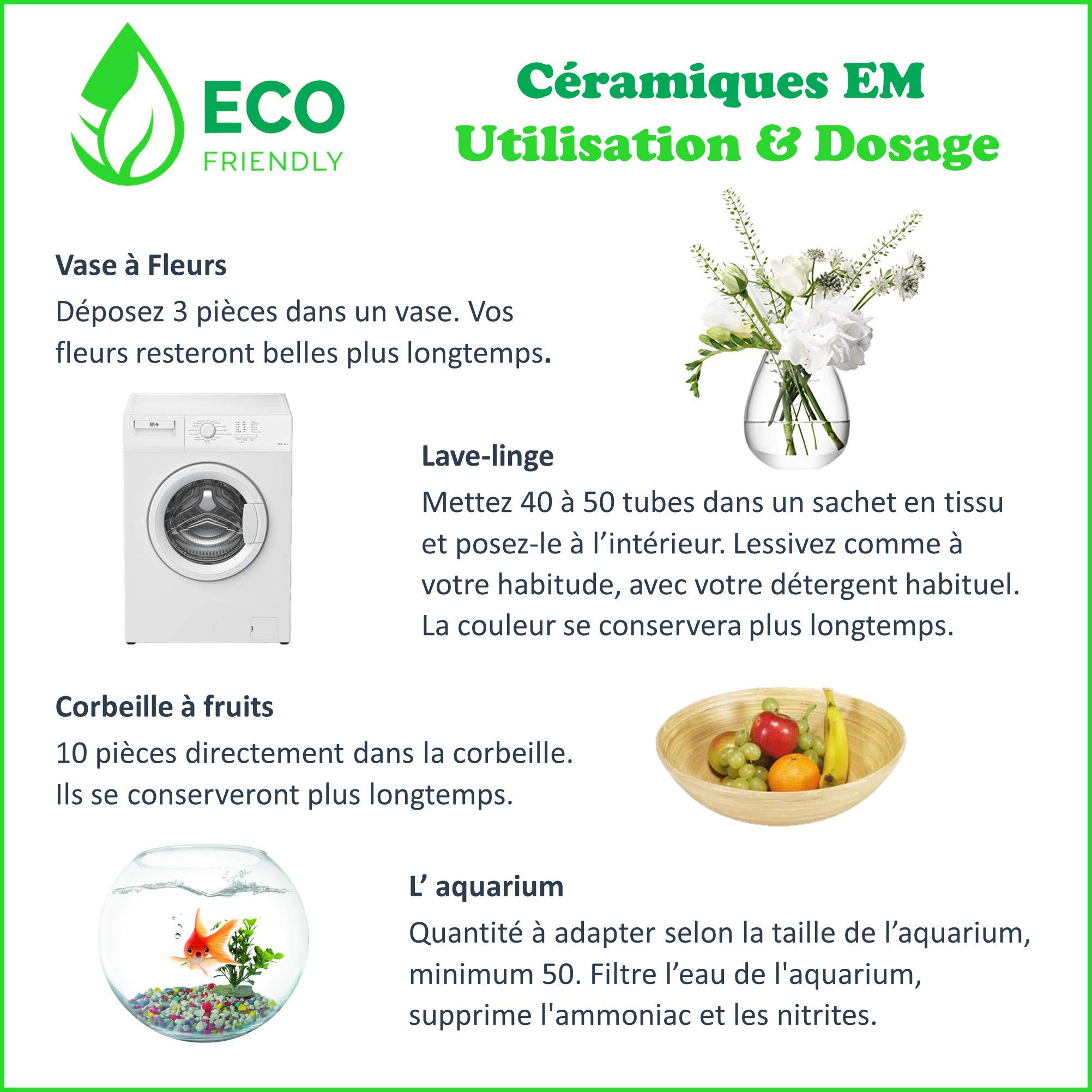 25x Perles CERAMIQUE EM Tubes Micro Organismes Efficaces Kit Filtration Naturel Eau du Robinet Bouteille Carafe Gourde Bouilloire Lave Linge Cafetière Fontaine à Eau Charbon Actif Japon