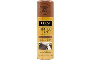 EBIN NEW YORK Tinted Lace Spray - Medium Dark Brown 2.7oz/ 80ml, Quick dry, Water Resistant, No Residue, High pigmentation, Even Spray, Matching Skin Tone, Natural Look, Tinted Spray for Wig