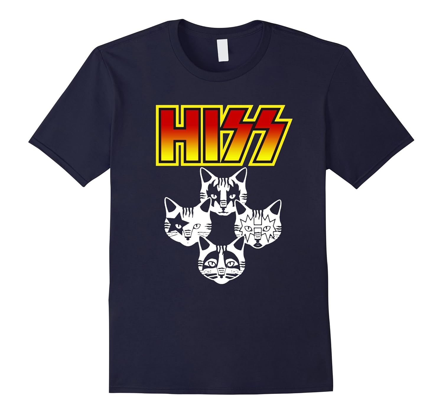 Hiss Kiss Cats Kittens Rock T-Shirt - Hiss Band Shirt