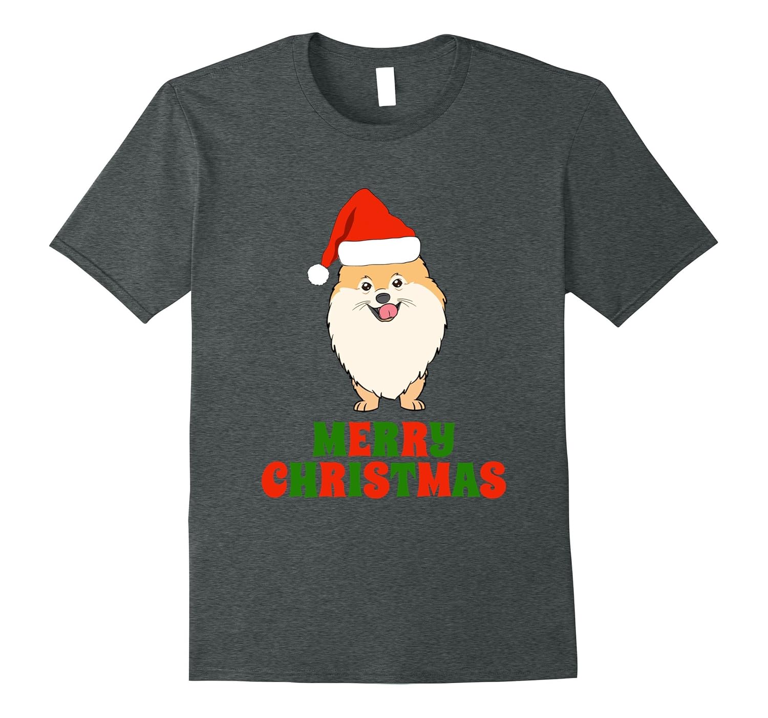 Festive Pomeranian Merry Christmas Tee Shirt-AZP