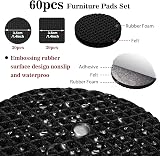 Abeillo Non Slip Furniture Pads 60 Pieces Self Adhesive EVA Round/Square 35mm view 2