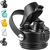 Diumepo Auto Spout Lid for Yeti Rambler 12/18/26/36/64 oz Water Bottle, Replacement Lids for YETI Rambler Bottle Chug Cap with Flexible Handle, BPA Free