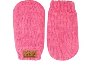 Jan & Jul Baby Toddler Warm Fleece-lined Thumbless Knit Mittens for Fall Winter (S: 3-9m, Watermelon Pink)
