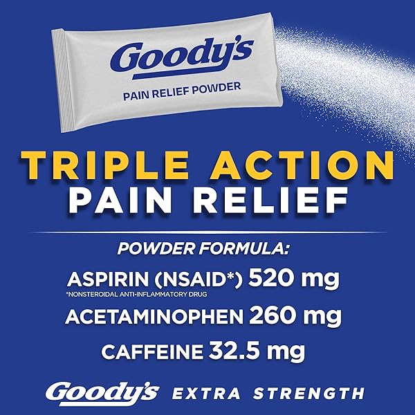 GOODY’S PAIN RELIEF POWDERS, EXTRA STRENGTH HEADACHE POWDER, 50 CT (PACK OF 1)