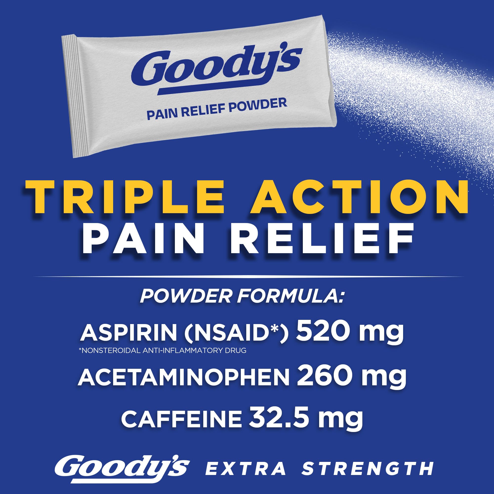Goody's Pain Relief Powders, Extra Strength Headache Powder, 50 ct (Pack of 1)