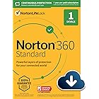 Norton 360 Standard (2022 Ready) Antivirus software for 1 Device with Auto Renewal – Includes VPN, PC Cloud Backup & Dark Web
