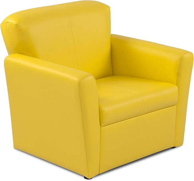 Kids armchair yellow Faux leather Children's armchair for boys and girls Toddler couch
