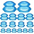 Geiserailie 16 Pcs 4 Sizes Cupping Therapy Set Silicone Cupping Massage Cups Professional Chinese Therapy Cup Vacuum for Body Muscle Nerve(Blue)