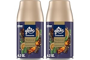 Glade Automatic Spray Refill, Embers & Sandalwood, Scented Air Freshener for Home and Bathroom, 6.2 Oz, 2 Count