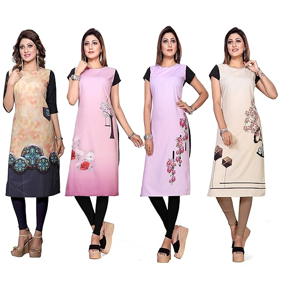 Crepe Straight Kurtis for Women's