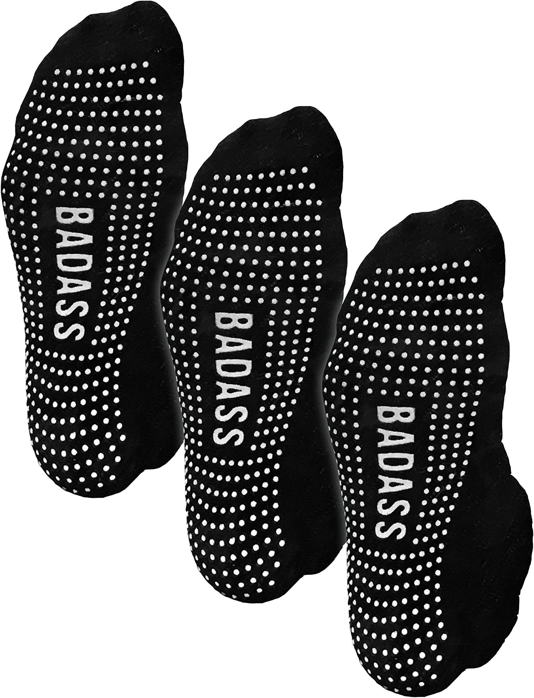 Badass Women's Ankle Grip Socks for Gym Fitness in Black