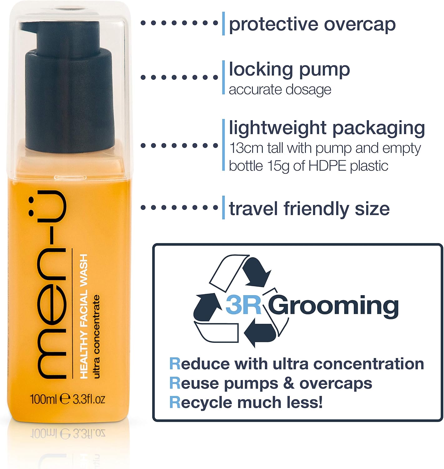 men-ü HEALTHY FACIAL WASH 100ml, for up to 265 washes, Ultra-Concentrate Healthy Face Cleanser - Image 5