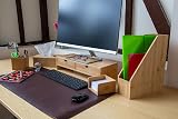 Osco MOSO Bamboo Three Compartment Pen Pot Desk Organizer view 7