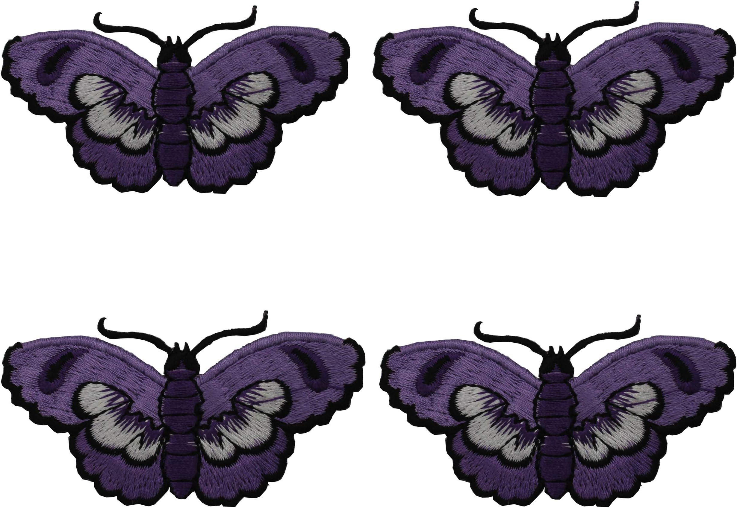 Applique,4Pcs Butterfly Applique Flowers Patch Embroidered Sew on Clothes Bags Handmade DIY Accessory Clothes Decal Jeans Hats Blouses Sewing sew Shirts Appliques