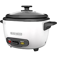 BLACK+DECKER 16-Cup Cooked/8-Cup Uncooked Rice Cooker and Food Steamer, White