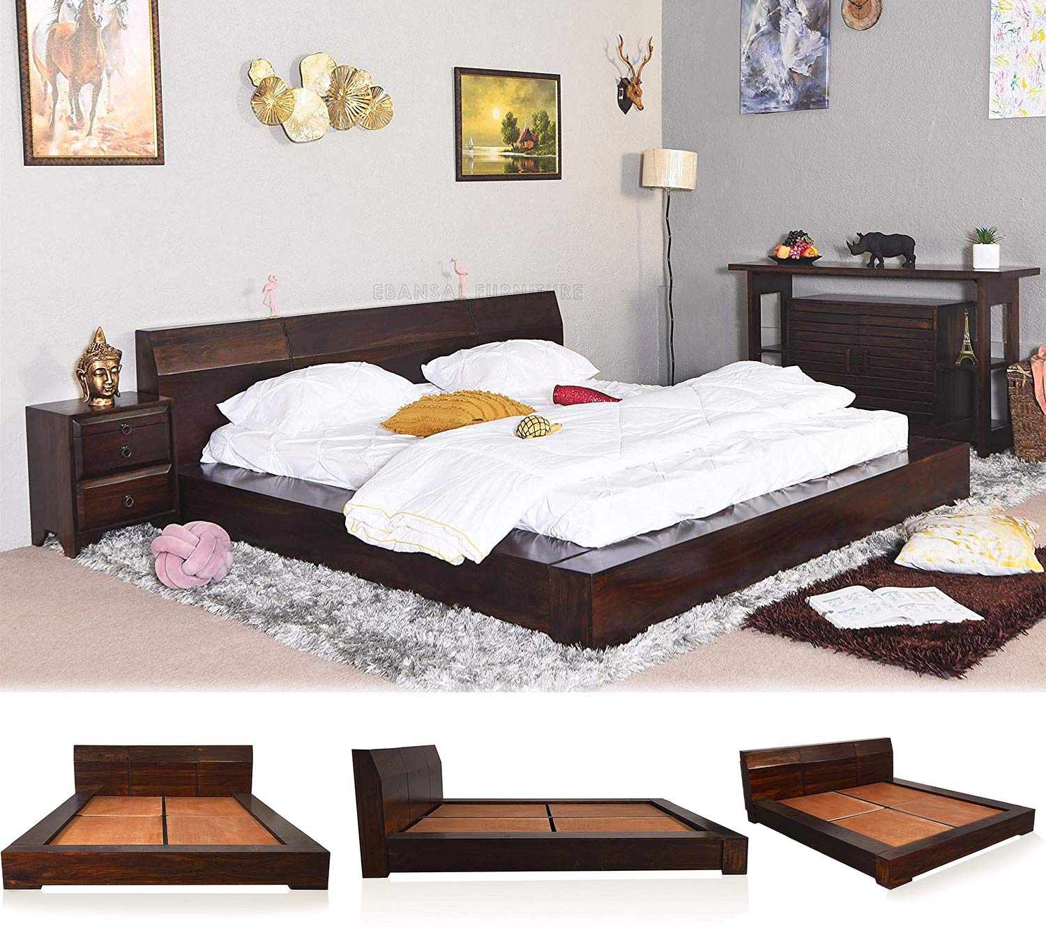Woodlab Furniture Solid Wooden King Size Double Bed Furniture For Bedroom Sheesham Wood Beds Without Storage For Home Decor Bedroom Hotel Walnut Finish Amazon In Electronics woodlab furniture solid wooden king size double bed furniture for bedroom sheesham wood beds without storage for home decor bedroom hotel walnut