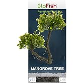GloFish Mangrove Green Tree Plant Aquarium D&eacute;cor | Large Plant With Weighted Base Fluoresces Under Blue Led Light