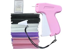 DQTUV Tagging Gun for Clothing, Fine Stitch Mini Stitch Gun for Clothes, Stitching Quick Clothing Fixer Sewing, Quilting Hemming Quick Stitch with 6 Needles Pink