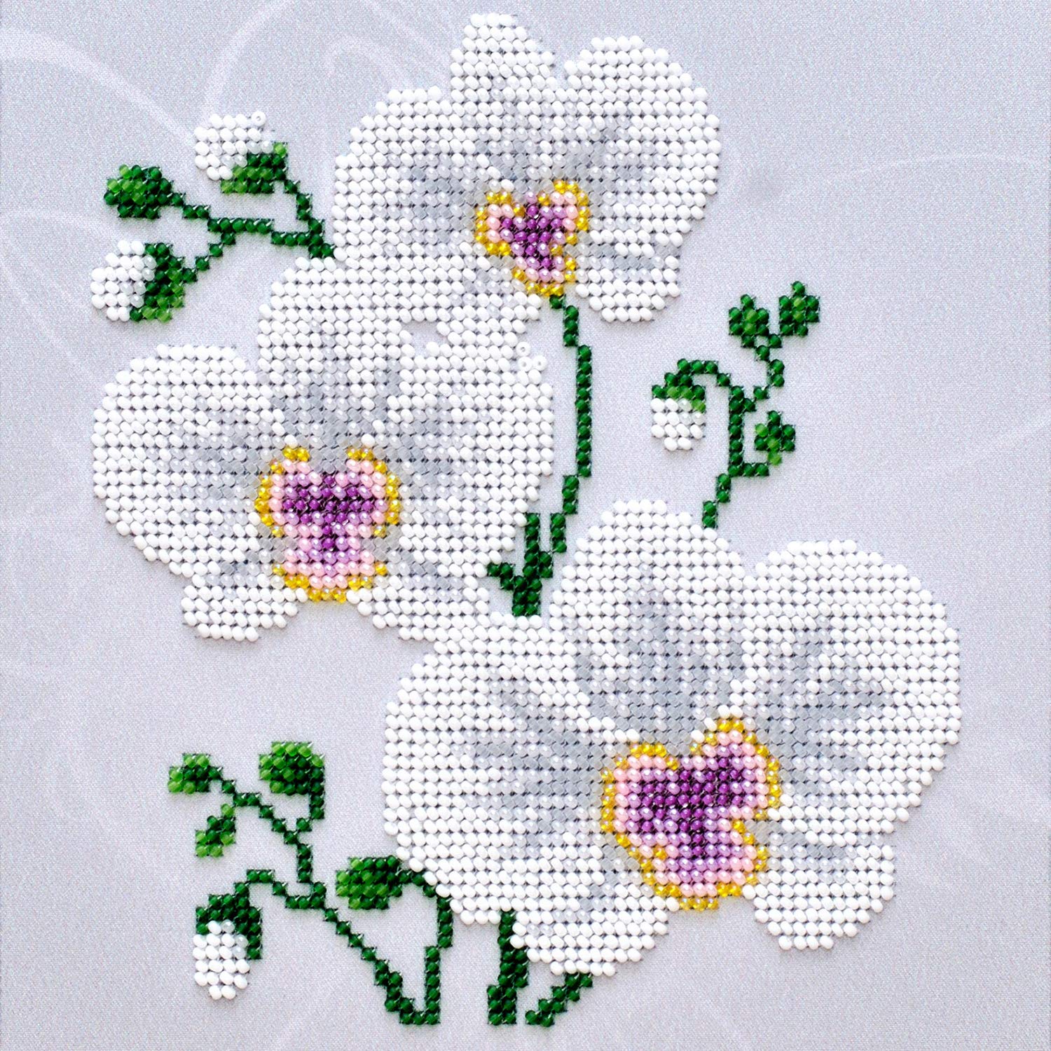 VDV Bead Embroidery Kit - White Orchid