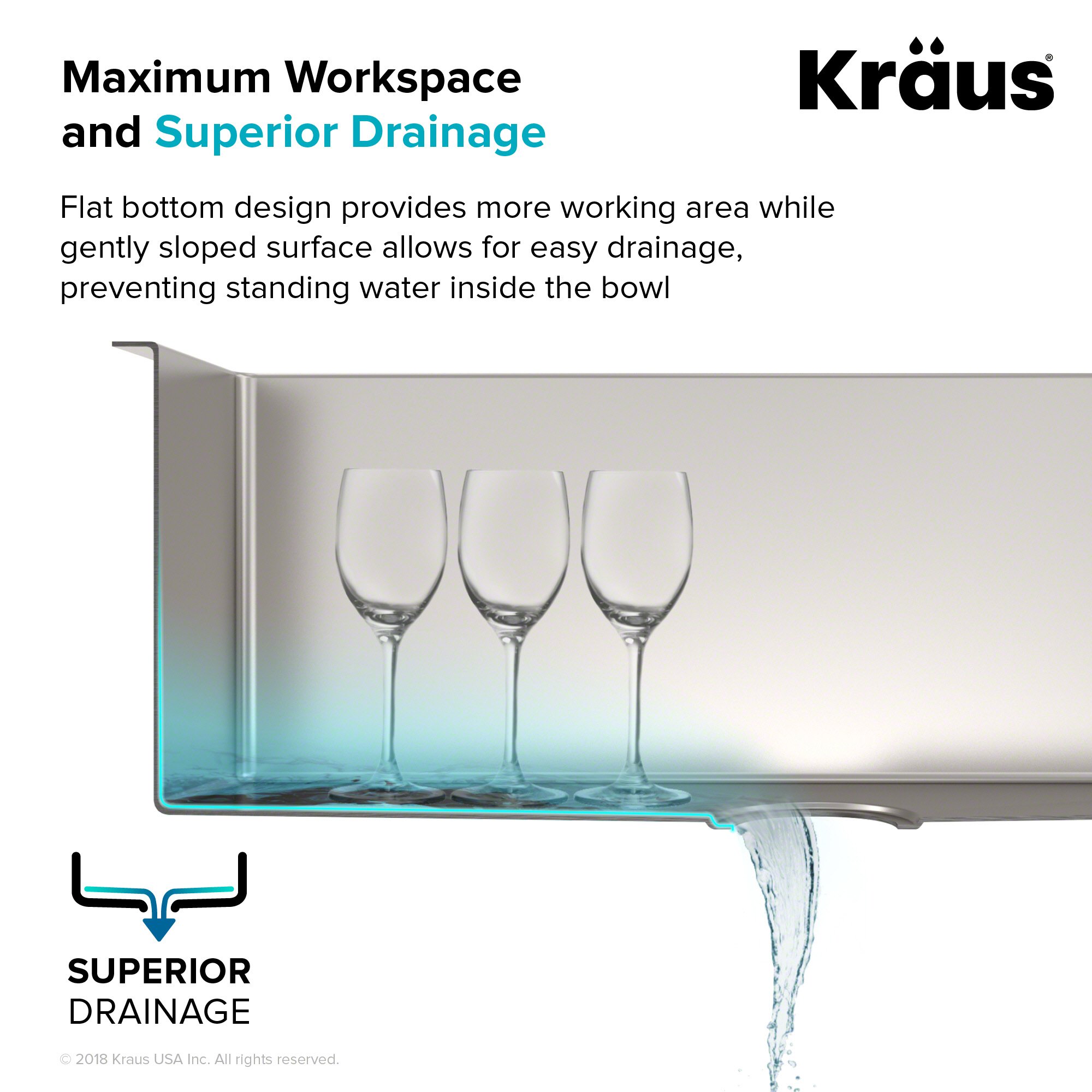 Kraus Kitchen Sinks Undermount - 33 Inch Stainless Steel Kitchen Sink, 60/40 Double Bowl, 16 Gauge, Model KHU103-33