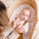 Soarwg Kids Moses Basket Sheet and Pram Fitted Cover Pink Heart Oval view 4
