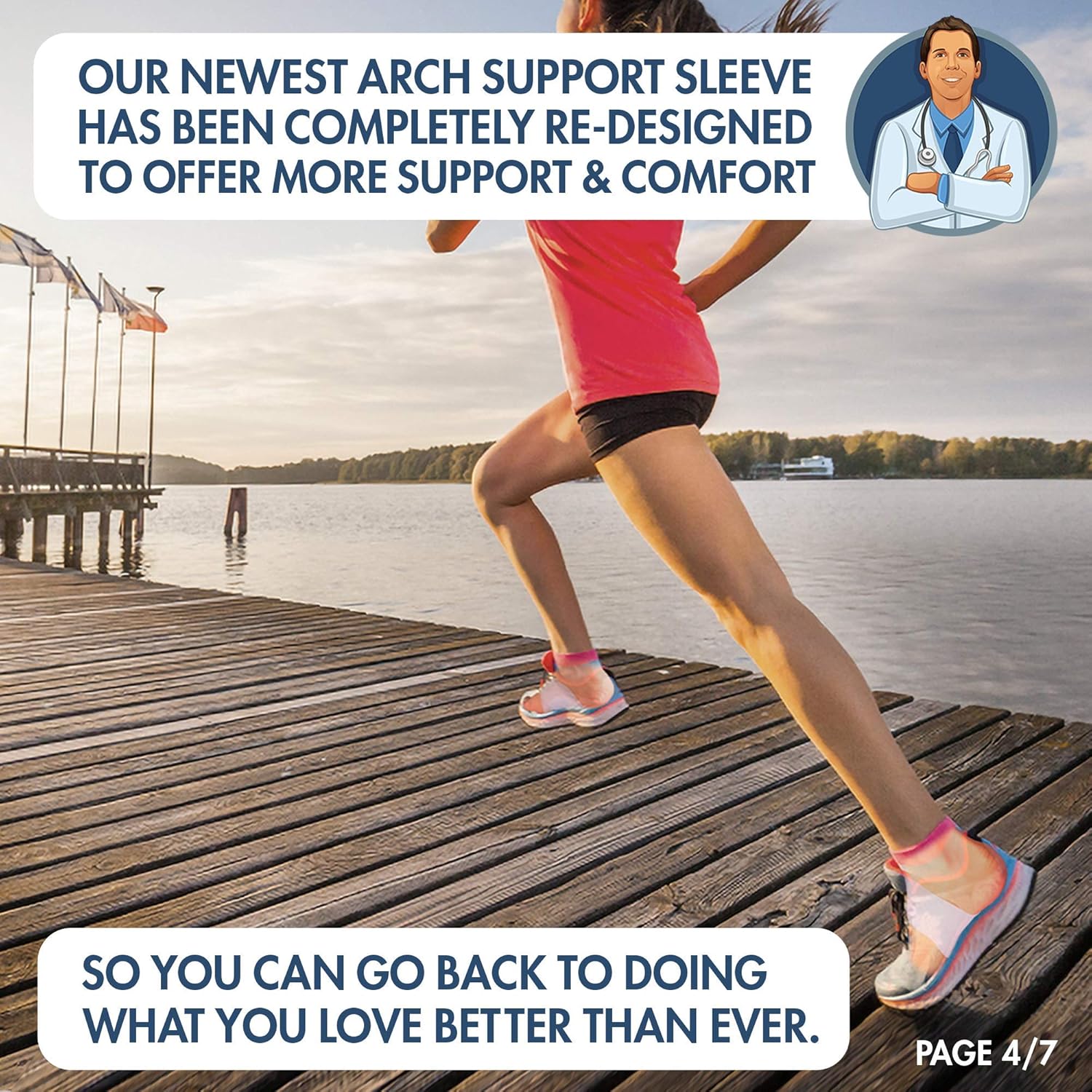 Dr. Frederick's Original Arch Support Sleeves 2.0 - Doctor Developed Flat Foot Arch Supports - 2 Pieces - Large/XL: Health & Personal Care
