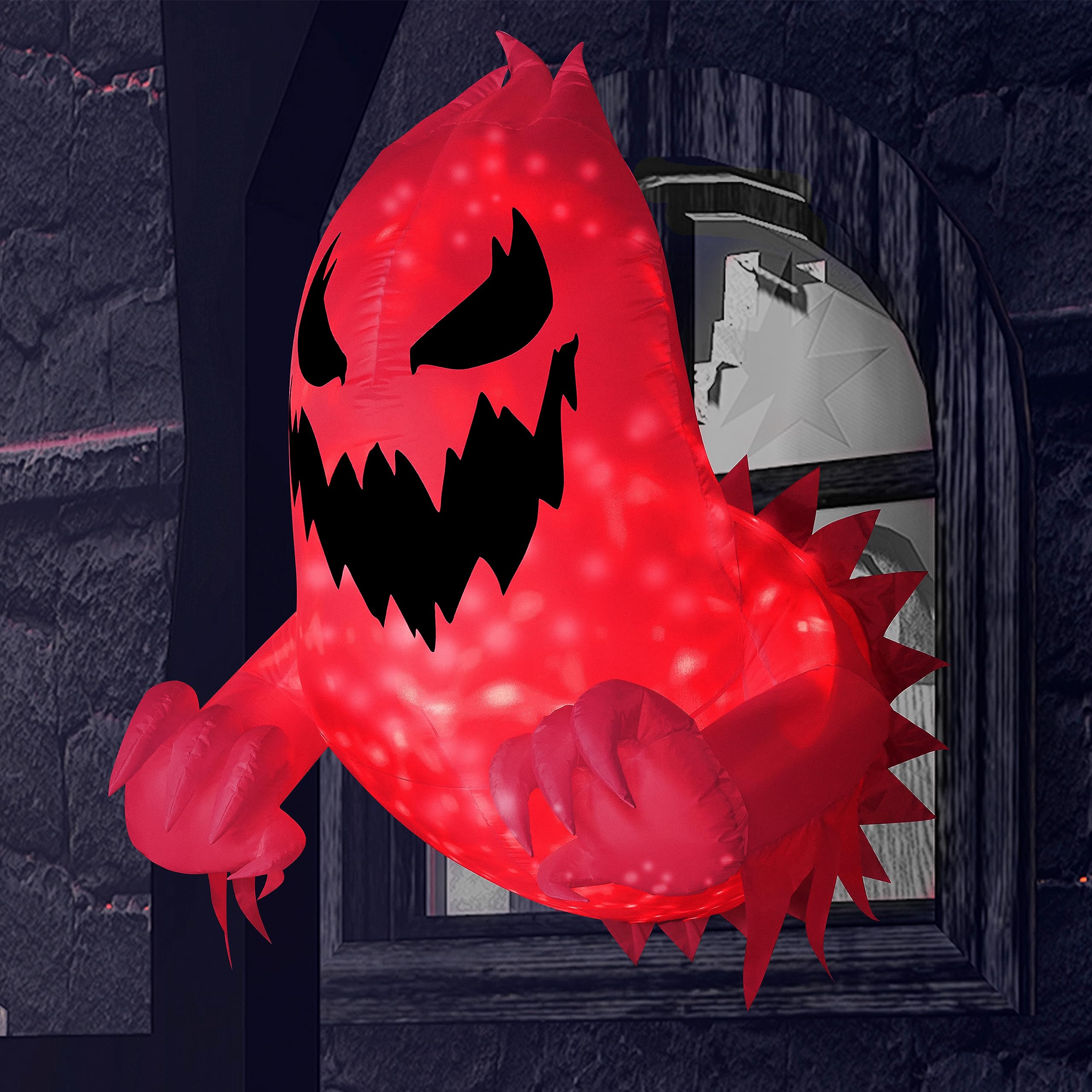 Photo 1 of Joiedomi 4.5 FT Tall Halloween Inflatable Ghost Outdoor Decoration, Ghost Blow Up Yard Decorations with Rotating LED for Scary Halloween Decor, Window Decor