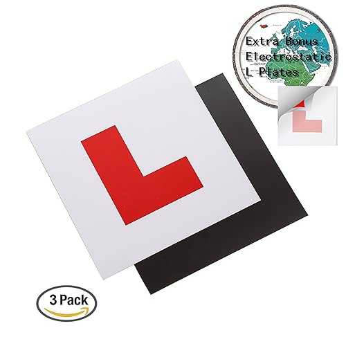 Fully Red L Plates 2 Pack, Extra Strong Stick On for New
